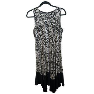 White House Black Market Leopard Print Asymmetrical Sleeveless Dress Sz 8